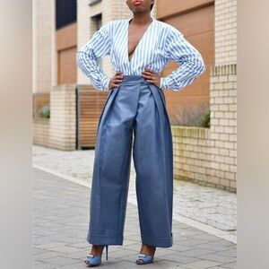 Chic Blue Wide-Leg Pants🔥🔥🔥🔥